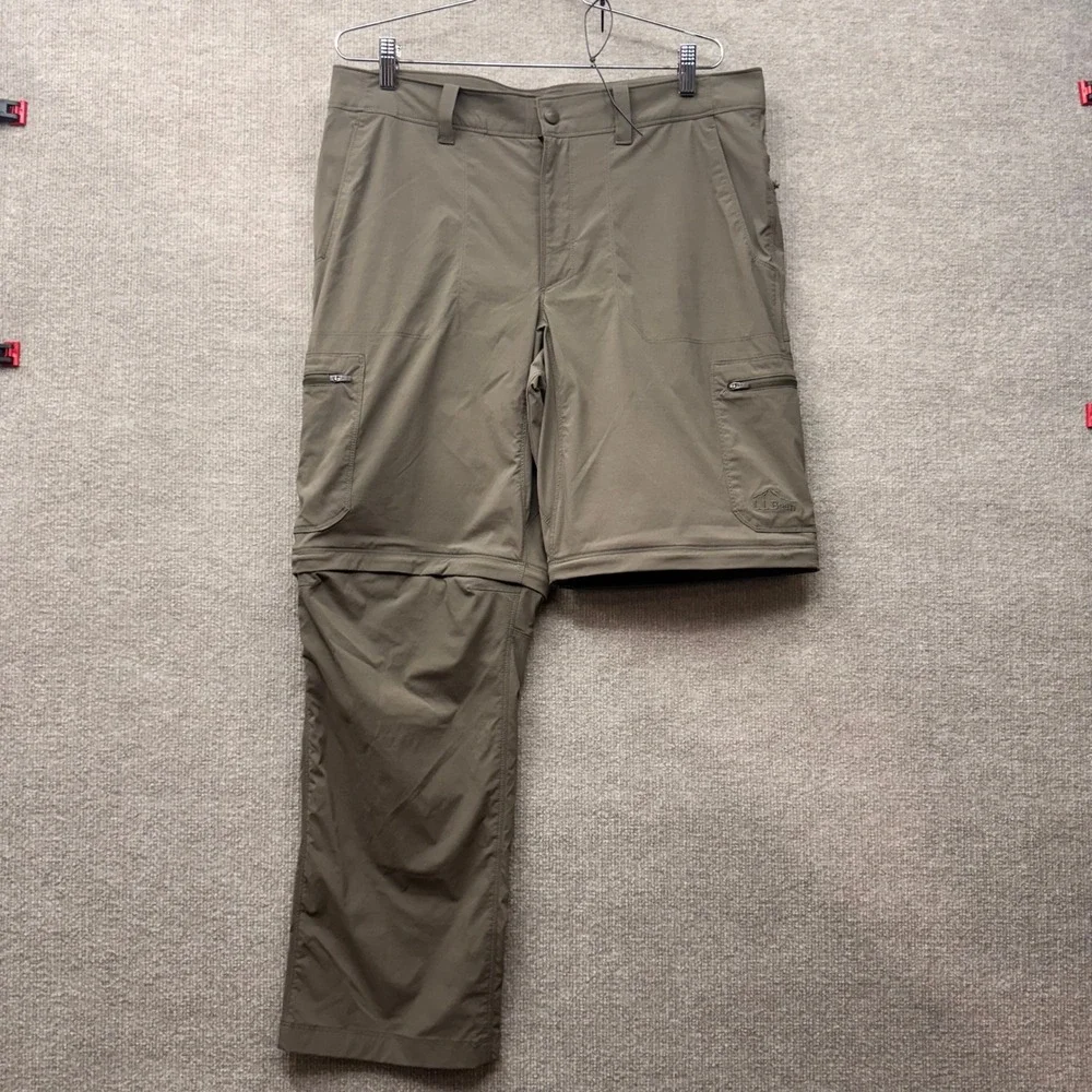 LL Bean Vista Camp Convertible Zip Off Hiking Pants Mens 35x30 Brown 506423